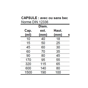 CAPSULE SANS BEC 10ML