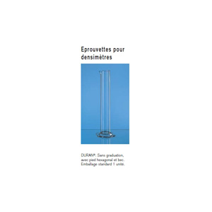 Eprouvette en verre pour densim&egrave;tre