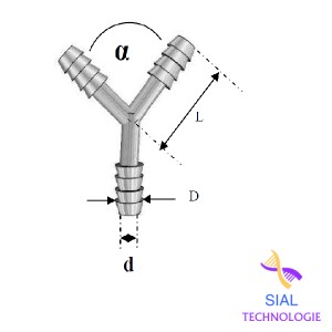 Raccords forme Y Diam. Int. 5mm