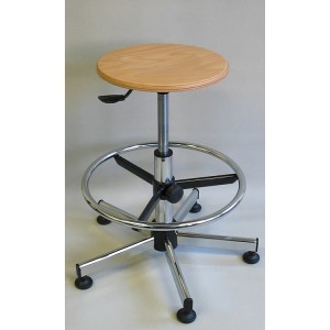 Tabouret &agrave; assise en bois - WST001234