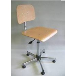 Si&egrave;ge de laboratoire &agrave; assise en bois - WST001425