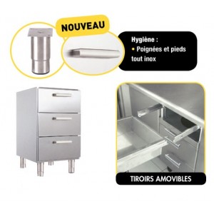 Meuble bas sans dessus &agrave; tiroirs - WST000314
